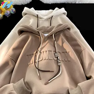 High Quality Wholesale Unisex Word 3d Embossing Printing Hoodies Men Factory Custom Design Word Logo Printing Hoodies