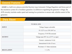 Populace nhà máy Máy phát điện các bộ phận AVR as440 giá Máy phát điện AVR as440 tự động điều chỉnh điện áp Máy phát điện AVR as440 cho genset - Product Image 6