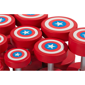 Nuovi Manubri in Gomma PU per Bodybuilding, Set Captain America per Allenamento Braccia, <span class=keywords><strong>Pesi</strong></span> in <span class=keywords><strong>KG</strong></span>/LBS per Fitness Domestico - Product Image 4