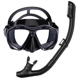 JUNHAIINS Snorkel Mask L Size Black Tempered Glass Diving Goggles Professional Swimming Equipment - Product Image 1