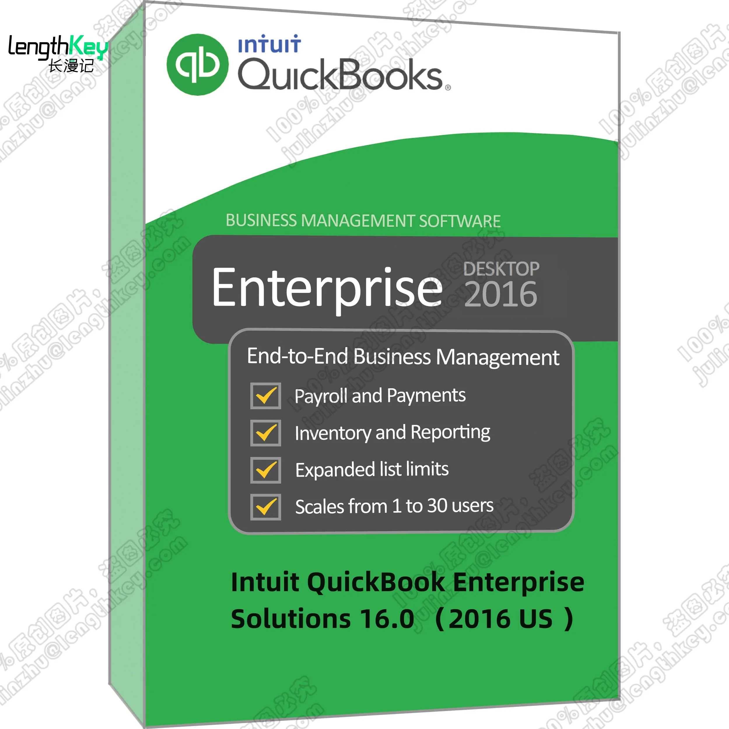 24/7 Online E-Maillevering Intuit Quickbook Enterprise-Oplossingen 16.0 2016 Ons Levenslange Financiële Boekhoudsoftware