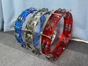 Wholesale Orff Percussion Instruments Acrylic 10-Inch 25cm Double-Row Hand Cranked <b>Drum</b> Adjustable Tambourine Musical Instrument - Product Image 6