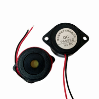 FSD-2910 Zumbador de 12V 24V, 30MM de Diámetro, 24.5MM de Altura, Zumbador Piezoeléctrico de 100dB, Sonido Intermitente, Tipo Activo, DC 3500Hz, con Cable