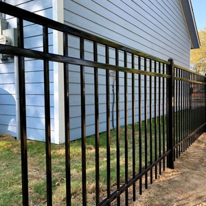 Không thấm nước phổ biến thép vườn hàng rào an ninh phẳng hàng đầu hàng rào rèn sắt đen sơn tĩnh điện Nhôm hàng rào - Product Image 4