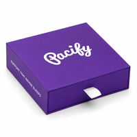 Caja de Regalo Rígida Morada Mate Personalizada con Cajón Deslizante, Embalaje Personalizado Reciclable y Reutilizable para Eventos Corporativos y Regalos Promocionales