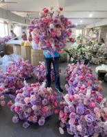 Décoration de mariage, décoration de table, boule de fleurs artificielles violettes, centre de table de mariage, fleurs