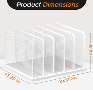 Desk <b>File</b> <b>Organizer</b> Upright Mesh Desktop <b>Organizer</b> <b>File</b> Sorter Office Organization <b>File</b> Holder for Home Office Classroom White - Product Image 2
