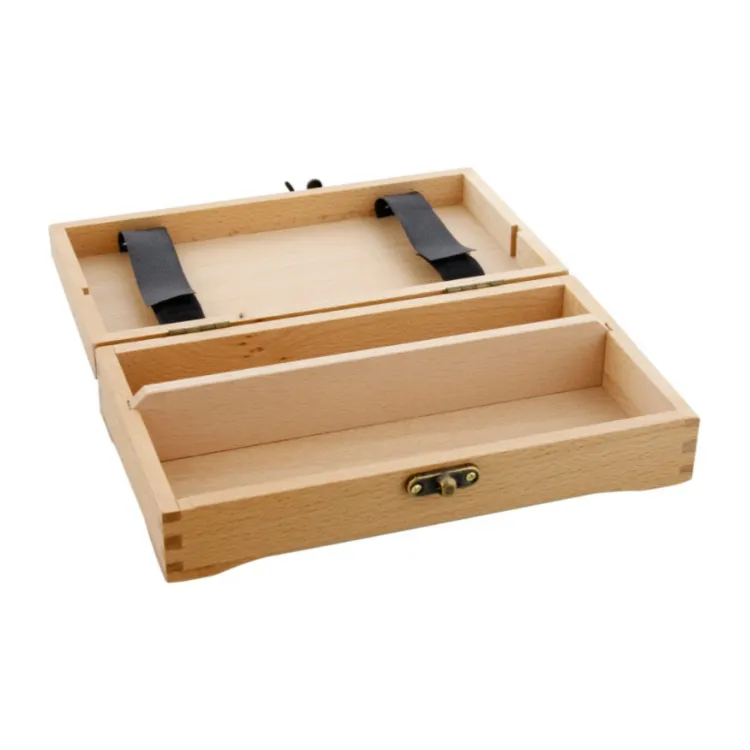 Caja de regalo promocional de madera, caja de lápices con logotipo personalizado, venta al por mayor