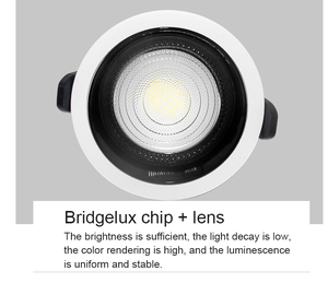 Plafonniers encastrés modernes à LED COB haute luminosité 12W-60W en aluminium, à intensité réglable, anti-éblouissement, SMD - Product Image 4