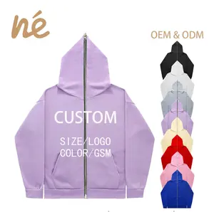 LOGO personalizzato all'ingrosso Full Face Zip up Blank maglione giacca cappotto da uomo Full Zip up felpa con cappuccio da uomo - Product Image 2