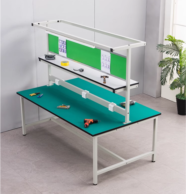 Factory Production Line  Workshop Workbench Customized Anti Static with Socket