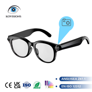 Lunettes de soleil intelligentes à monture épaisse et facettes rondes avec caméra, audio sans fil, technologie UV400, audio à oreille ouverte, pour la conduite en extérieur - Product Image 1
