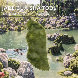 Masajeador Facial y Capilar de Jade Nefrita Personalizado, Piedra de Jade para el Rostro, Herramienta Facial <span class=keywords><strong>Gua</strong></span> <span class=keywords><strong>Sha</strong></span> - Product Image 2