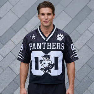 Chemises en maille col en V maillot de football américain maillot imprimé en polyester maillot imprimé par sublimation maillot en maille Sports élégants - Product Image 1