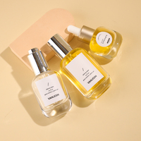Flacon compte-gouttes en verre rond compressé de 15 ml, 30 ml, 50 ml, idéal pour les huiles de soin de la peau, contenant de beauté en gros