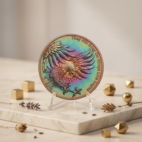 Pièce de monnaie en cuivre pur 999, premium, gaufrée en 3D, avec un aigle arc-en-ciel en relief, pour les chercheurs de cadeaux spirituels