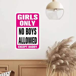 Nette Mädchen nur Zeichen Keine Jungen erlaubt außer Papa Zeichen, rosa Dekorationen für Mädchen Höhle Schlafzimmer Wohnzimmer Wand dekoration - Product Image 3