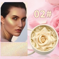 Highlighter & Blush 3D Kelopak Mawar - Vegan, Pigmentasi Tinggi, Desain Ukiran ODM dengan Kilau Mutiara Alami