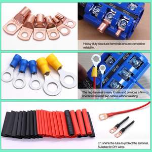 ขั้วต่อสายไฟทองแดงพร้อมท่อหดความร้อน 110 ชิ้น คละขนาด AWG6 8 10 12 14 2 4 ขั้วต่อสายไฟสำหรับงานเดินสายไฟฟ้า - Product Image 3
