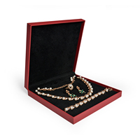 Grossiste Luxe Rouge Coffrets Cadeaux Bijoux pour Collier Bague Jonc Bracelet Femme
