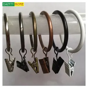 Bagues romaines <span class=keywords><strong>avec</strong></span> <span class=keywords><strong>pinces</strong></span>, accessoires, <span class=keywords><strong>anneaux</strong></span> pour salle <span class=keywords><strong>de</strong></span> douche et tiges, en fer noir - Product Image 2