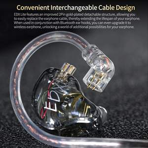 Auriculares Monitores In-Ear Originales Kz Edx Lite Al Precio Más Bajo Con Bajos Profundos, Auriculares Con Cable IEM Con Driver Dinámico Ultralineal - Product Image 5