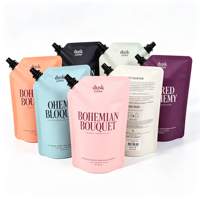 Pochette souple mate personnalisée avec bec verseur pour recharge de diffuseur à bâtonnets, emballage de liquides parfumés et d'huiles essentielles – Fabrication OEM