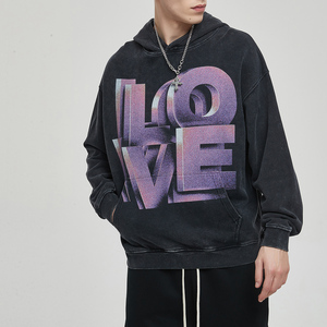 Quần Áo Các Nhà Sản Xuất Không Có Chuỗi Không Dây 100% Cotton Cổ Điển Rửa Tùy Chỉnh Phun In Ấn Quá Khổ Unisex Hoodies Người Đàn Ông - Product Image 6