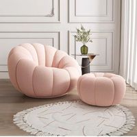 Kürbisschalen-Design Bouclé-Drehsessel Wohnzimmer-Sofagarnitur Vakuumverpackte Einzelne Komprimierte Faulenzer-Sofas