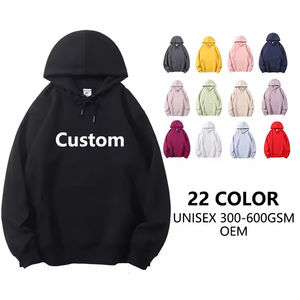 Pull Hoodies Sweatshirts En Gros Logo Personnalisé Haute Qualité Polaire 100% Coton Hommes Lettre Surdimensionnée Écologique - Product Image 2