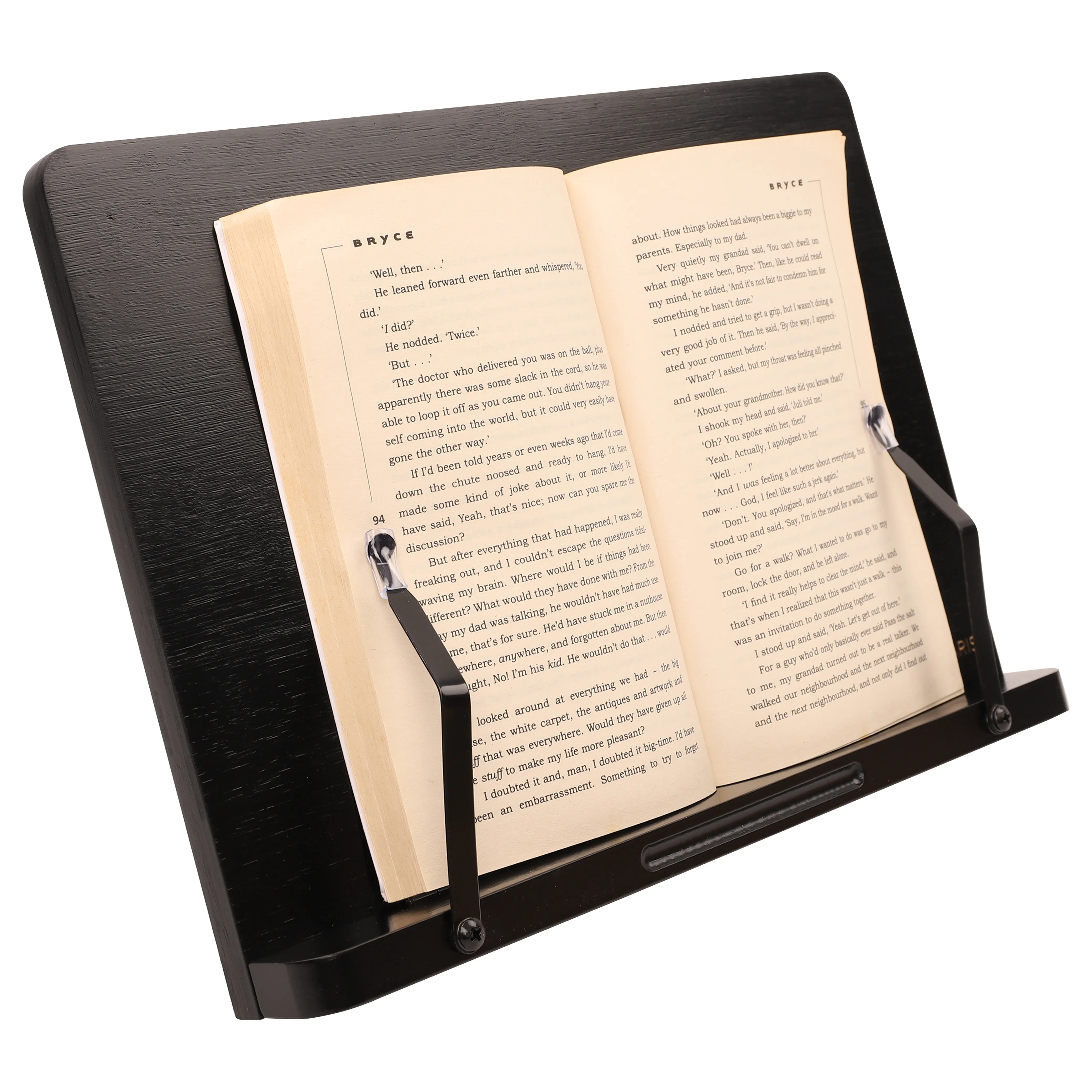 Natural Bamboo black color Adjustable Book Document Stand Reading Desk Holder Book stand for reading book