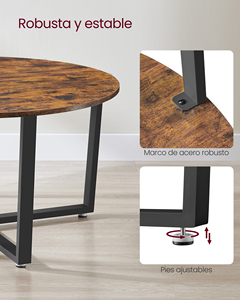 <span class=keywords><strong>VASAGLE</strong></span>-<span class=keywords><strong>Table</strong></span> de salon en bois rustique à 2 niveaux, style industriel, <span class=keywords><strong>table</strong></span> <span class=keywords><strong>basse</strong></span> <span class=keywords><strong>ronde</strong></span>, meubles de maison - Product Image 4