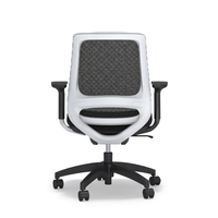Chaise de bureau ergonomique en maille, réglable en hauteur, pivotante, avec accoudoirs et fonction d'inclinaison pour espaces de travail