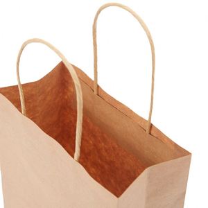 Bolsa de papel de cuero de vaca amarilla con base cuadrada, a prueba de aceite, para llevar, para envasado de alimentos como té con leche, café y fideos, venta al por mayor de fábrica - Product Image 2