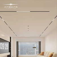 Lumière linéaire LED encastrée en aluminium magnétique moderne de 20 mm, à intensité variable, pour le salon, le plafond, l'éclairage d'ambiance