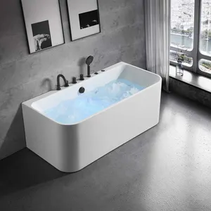 Hotel Bathroom Whirlpool Bathtub with Hot Cold Mixer FaucetThermostatic Shower Spa Tub for home