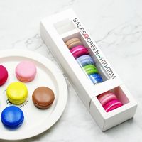 Boîte à gâteaux en papier coulissant sur mesure, boîte à macarons, boîte à biscuits sucrés, emballage alimentaire de qualité alimentaire, boîtes à pâtisserie avec fenêtre
