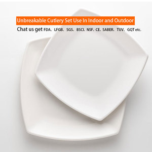 <span class=keywords><strong>Assiette</strong></span> à Salade <span class=keywords><strong>Blanche</strong></span> en Mélaminé Incassable de Haute Qualité, <span class=keywords><strong>Assiette</strong></span> Carrée en Mélaminé pour Hôtel - Product Image 3