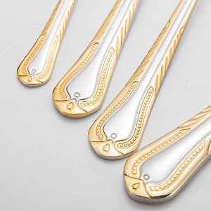 Bộ đồ ăn Nhà sản xuất nhà bếp sang trọng kim loại vàng <span class=keywords><strong>Flatware</strong></span> Set <span class=keywords><strong>Royalty</strong></span> dòng thiết lập dao kéo - Product Image 4