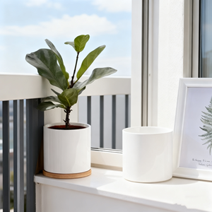 Vaso da fiori semplice in ceramica bianca per succulente, da tavolo, per ufficio, hotel, giardino, balcone - Prodotti di tendenza 2026 - Product Image 3