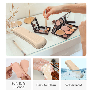 New Zipper Design Cosmetic Travel <b>Makeup</b> Pouch Bags <b>Makeup</b> Brush <b>Case</b> Organizer Silicone <b>Makeup</b> Brush Holder - Product Image 5
