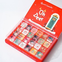Boîte de calendrier de l'avent vide 24 jours Dessert sucré bonbons enfants boîte-cadeau de noël personnalisé chocolat Date compte à rebours boîte d'emballage aveugle