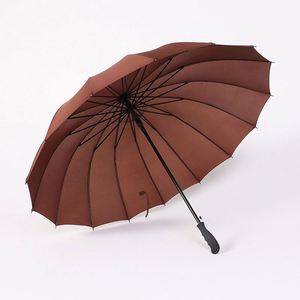 Auto Open Solid Color Fashionable Simple Arc Classic Wood Handle <b>Windproof</b> Unbreakable Stick Rain <b>Umbrella</b> - Product Image 2