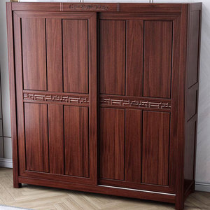 Hengke Furniture Solid Wood Sliding Door <b>Wardrobe</b> New Chinese Style 1.82m X 0.6m X 2.2m <b>Large</b> Capacity Bedroom Storage Cabinet - Product Image 2