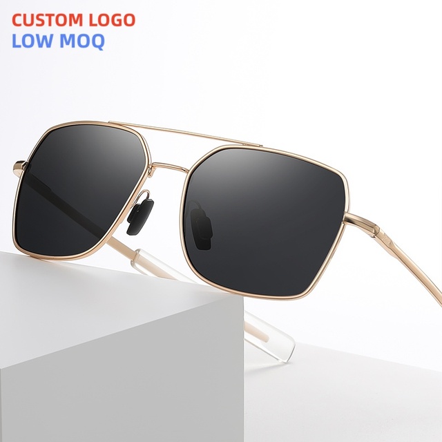 Double Bridge Photochromic Shades Night Vision Metal Frame Custom Logo Men's Polarized Sunglasses