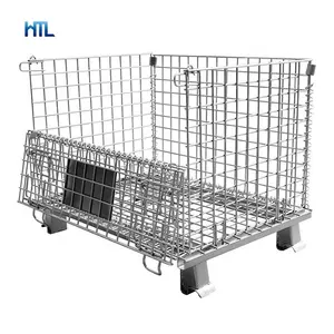 Heavy Duty Steel High Capacity Warehouse Mesh Box Metal Bin Wire Storage Cage