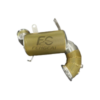 Collecteurs d'échappement isolés dorés SS304 sans voyant de panne de moteur pour Mercedes-Benz AMG A45 CLA45 2.0T 2019-2023 (tuyau de décharge)