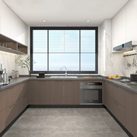 Meuble de cuisine modulaire durable Elabor Nordic avec robinet, en kit, pour salle de bain et usage domestique