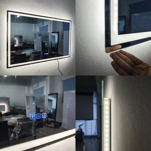 กระจกอัจฉริยะทรงสี่เหลี่ยมผืนผ้าสำหรับร้านตัดผมสมัยใหม่ พร้อมไฟ LED ป้องกันฝ้า ปรับแต่งขนาดได้ ออกแบบกราฟิกได้ เชื่อมต่อ Bluetooth/Wi-<span class=keywords><strong>Fi</strong></span> รองรับ 3D - Product Image 5