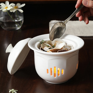 Olla de Sopa de Cerámica Ecológica Personalizada con Borde Dorado, Vajilla de Hotel, Olla para Caldos, Tazón para Estofados, Juego de Tazones para Fiestas - Product Image 1